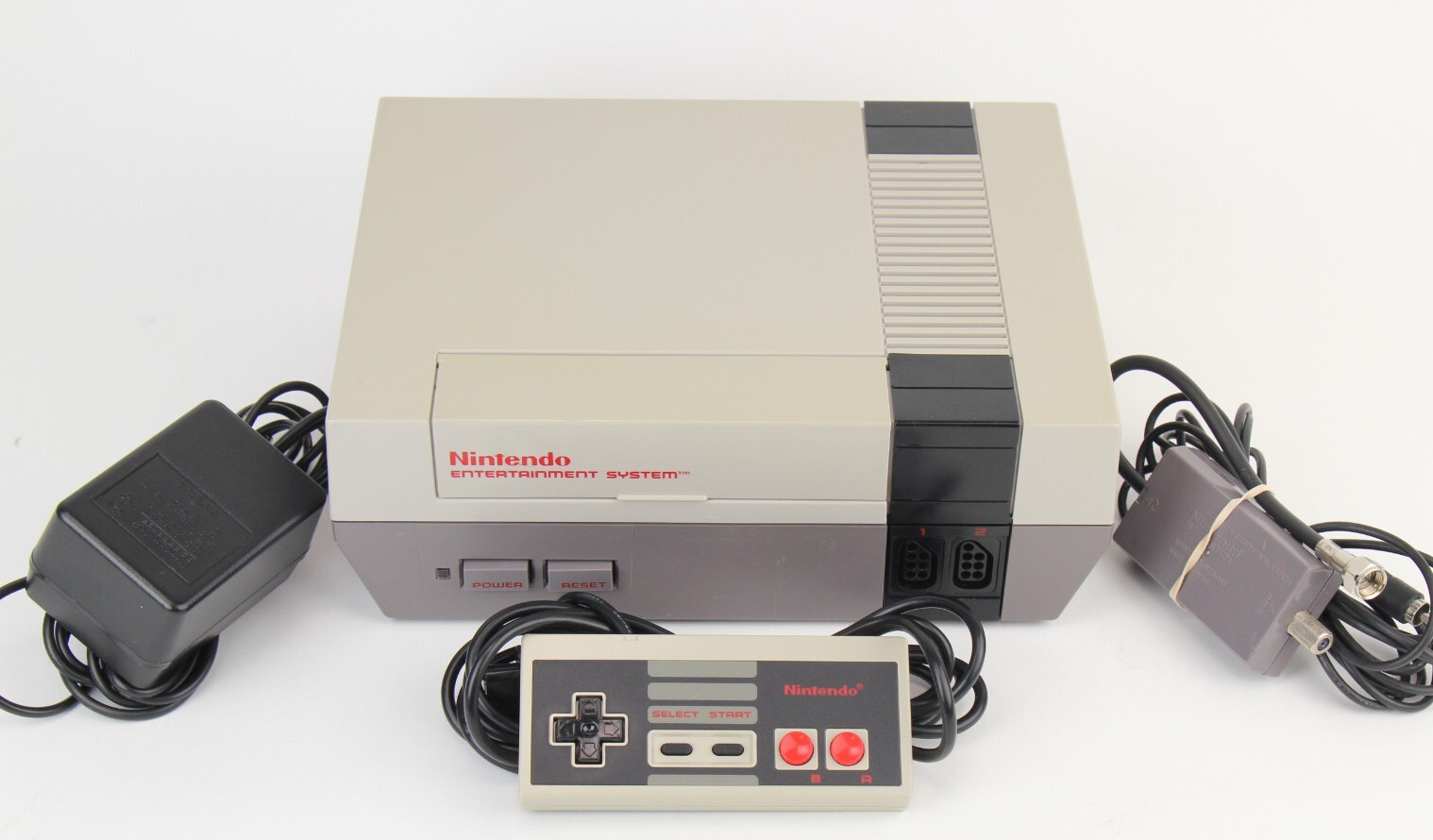Original NES Console Bundle Cleaned/Polished OEM 72 Pin Controller Power Supply