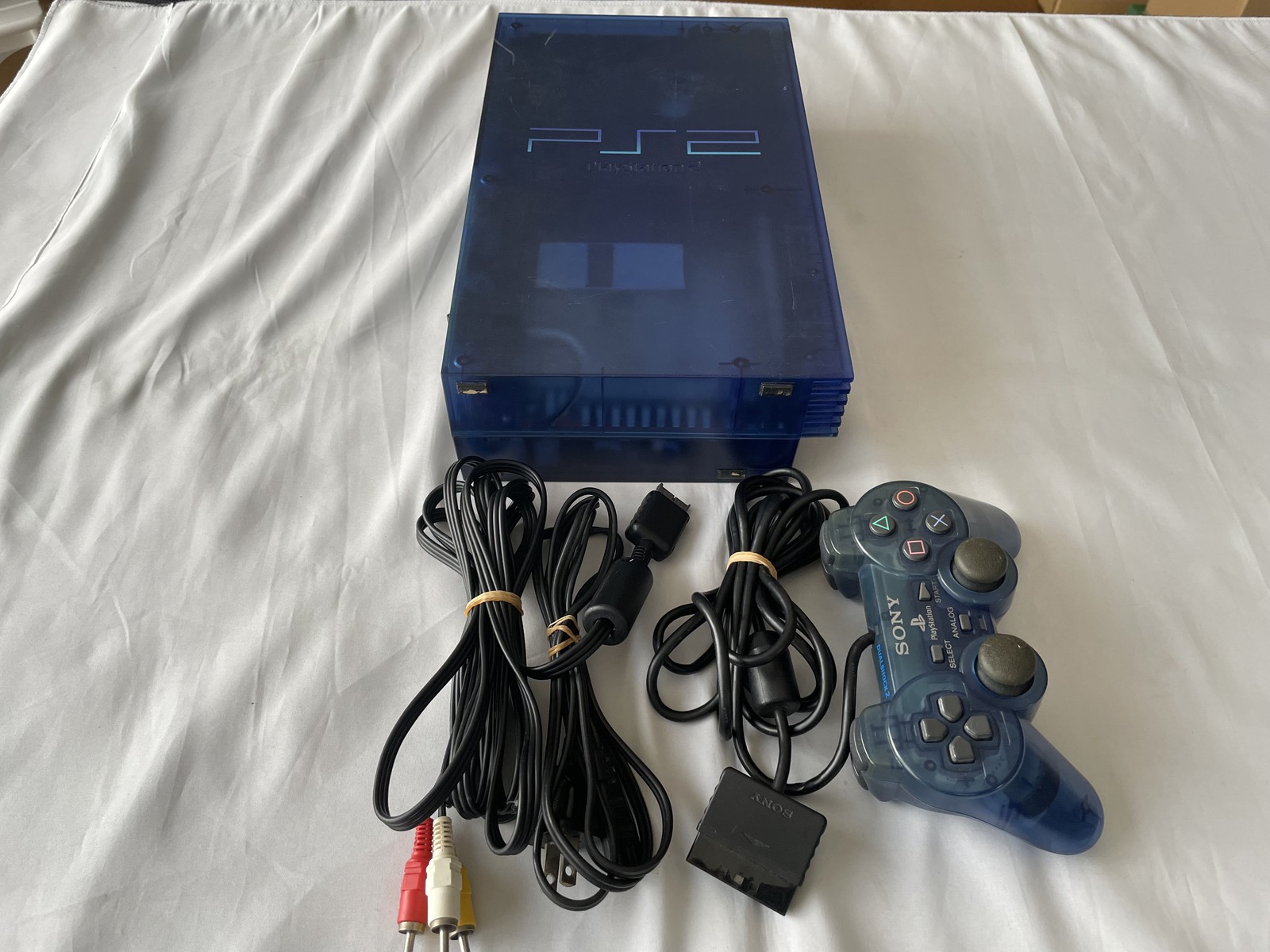 SONY PS2 PlayStation2 SCPH-37000 Ocean Blue Console Controller Tested #126 z#123