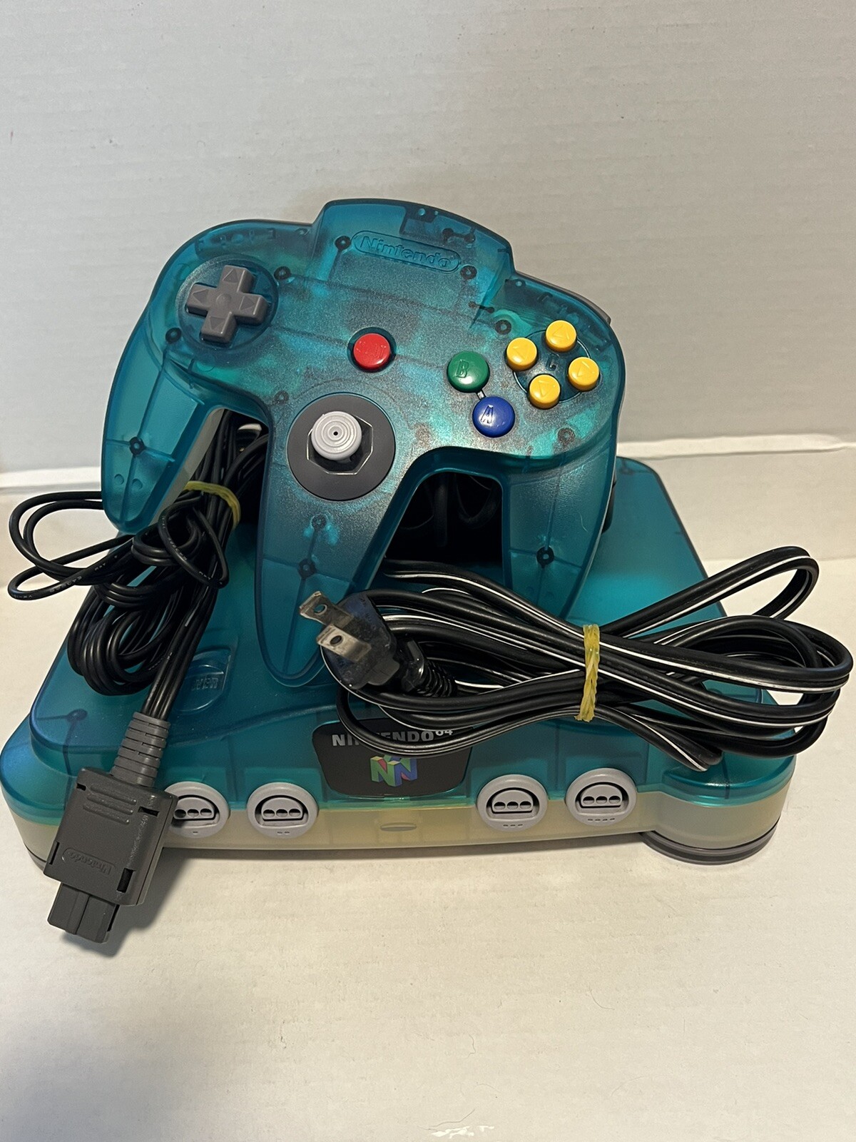 Nintendo 64 Home Console – Clear Blue – One Controller – Tested Working