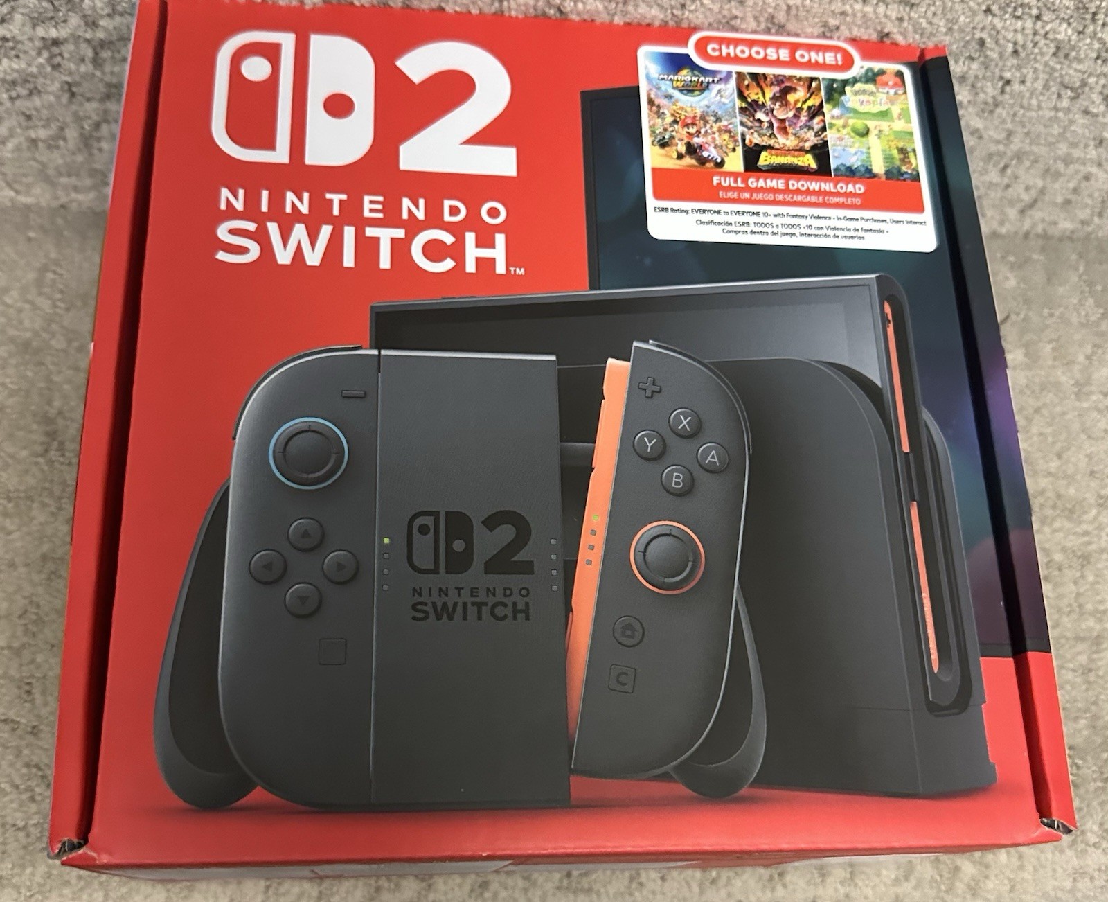Nitendo Switch 2 Bundle Choice Of Game Mario Kart Donkey Kong Pokemon