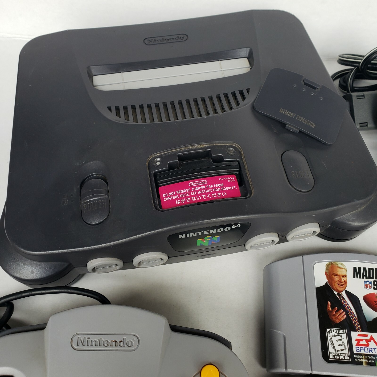 Nintendo 64 N64 with OEM Controller + Cables + Jumper Pack Pak + 5 Sports Games