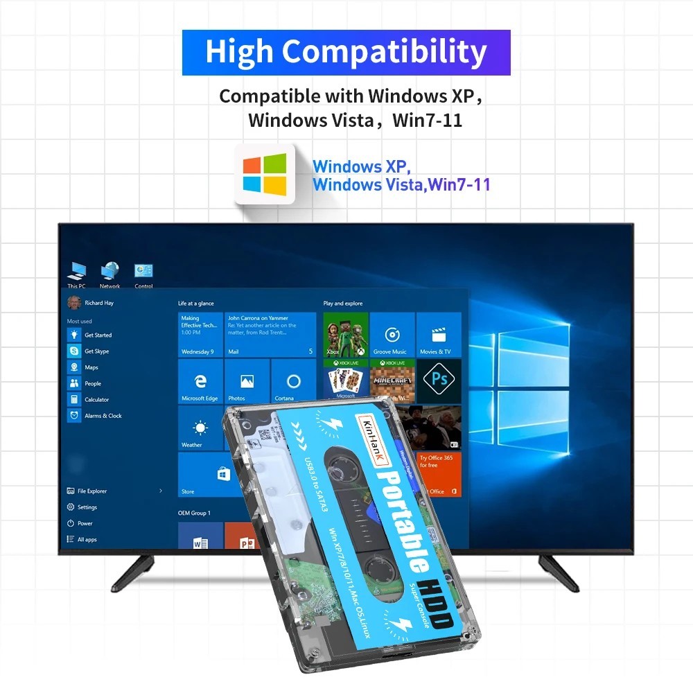KINHANK 500G Gaming HDD Super Console 100000 Video Games 70 Emulators For DC/MAM