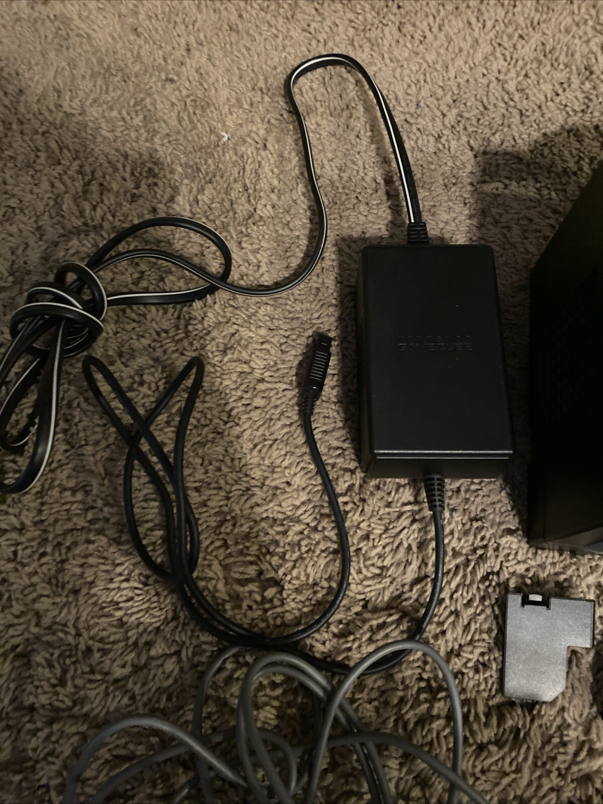 Nintendo Gamecube Black Console + Cables 2 Controllers Tested And Works DOL-101