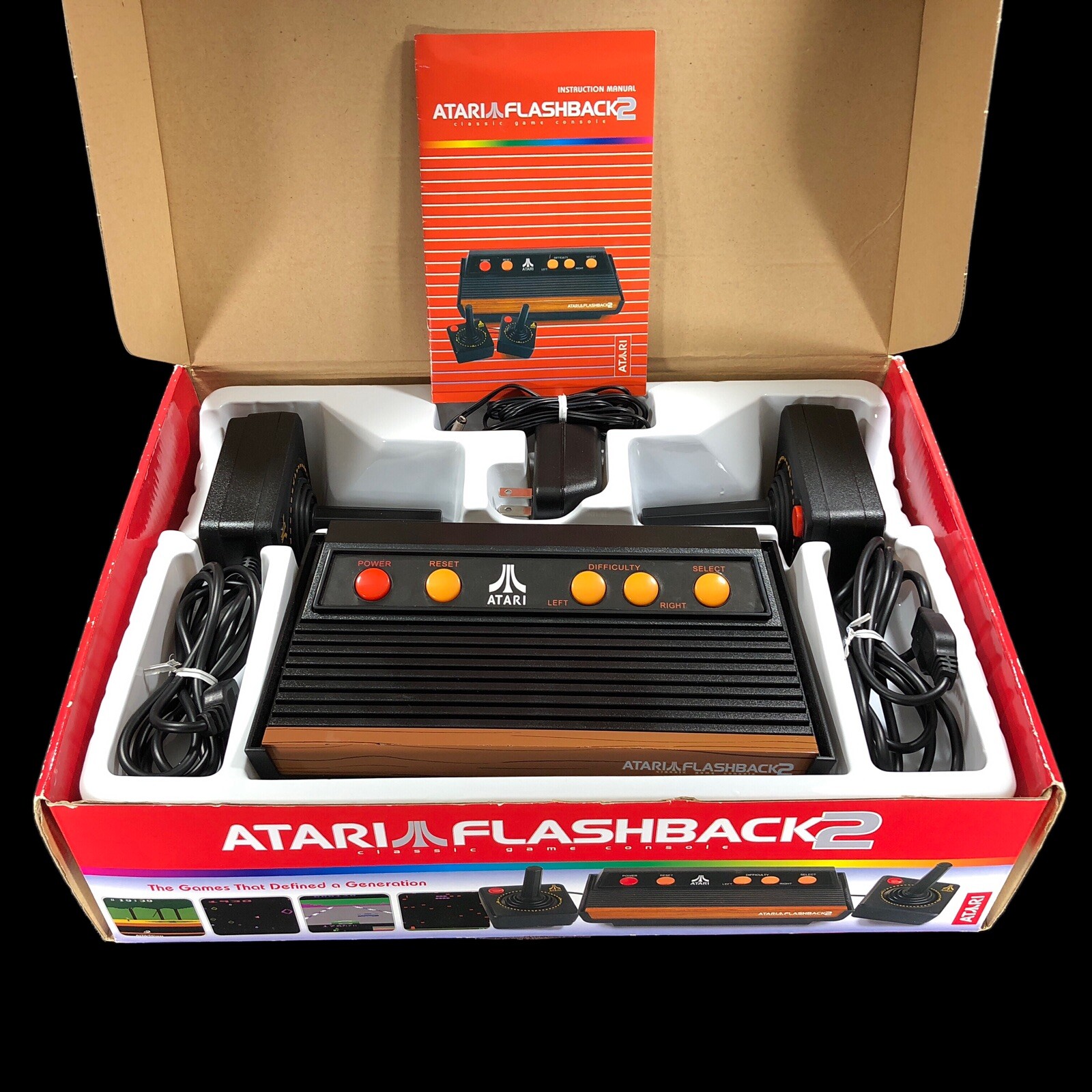 2005 26519 Atari Flashback 2 Classic Game Console Two 2600 Joysticks WORKS BxWr