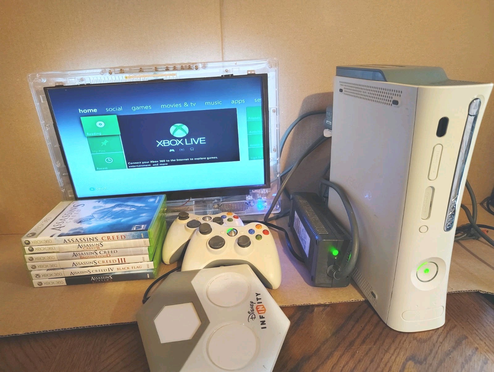 Microsoft Xbox 360 Console With 6 Assassin’s Creed Games Bundle Tv Not Included