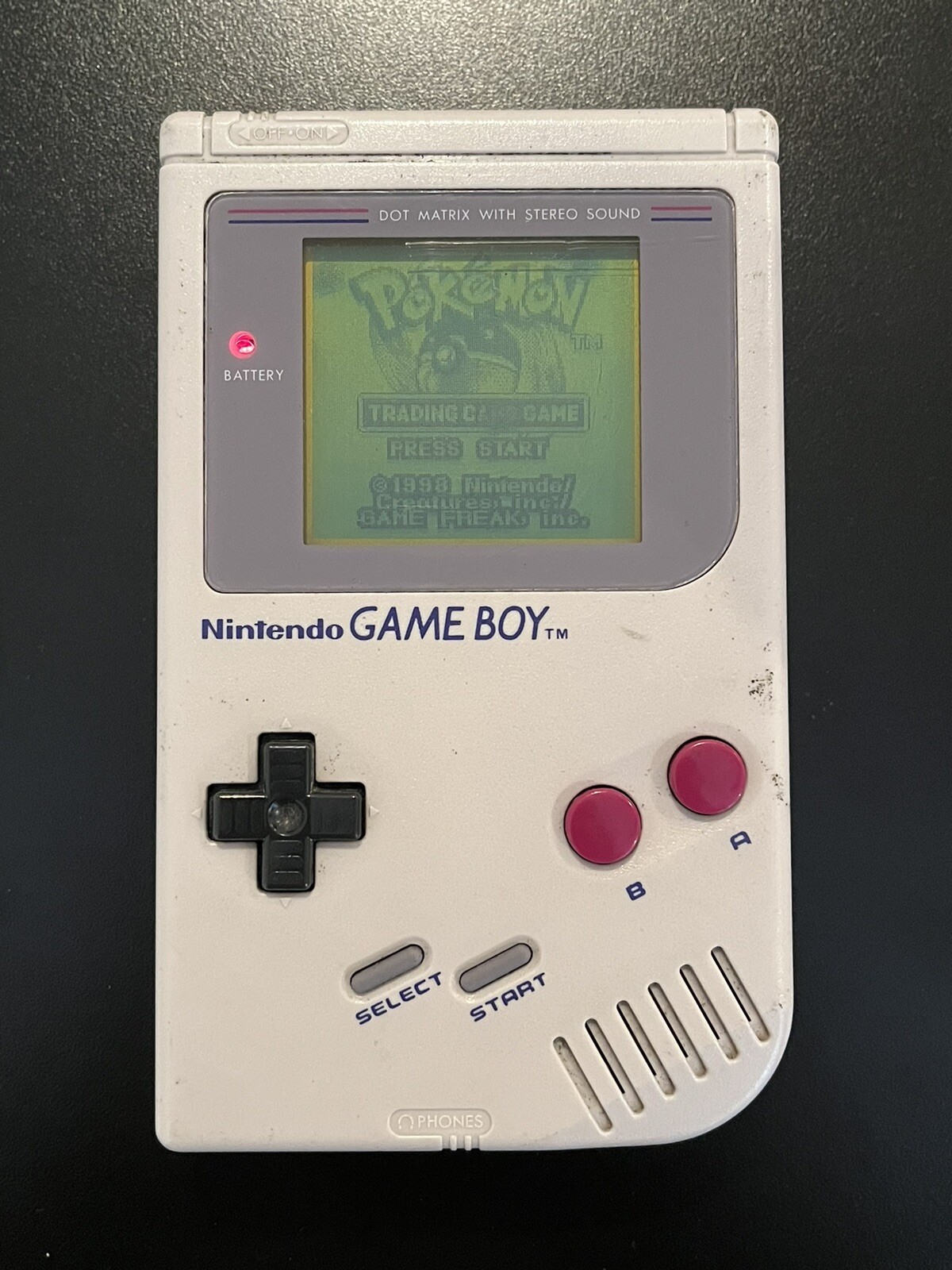 Original GameBoy With Manual Link Cable and Carrying Case Bag Tested 1989 Gray