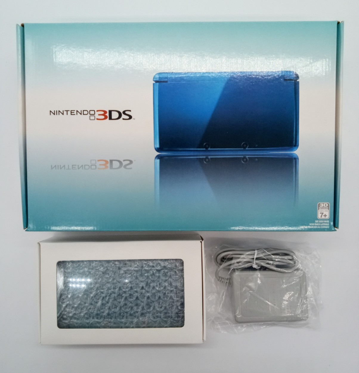 Nintendo 3DS Aqua Blue Handheld System with Box Charger – Excellent Condition