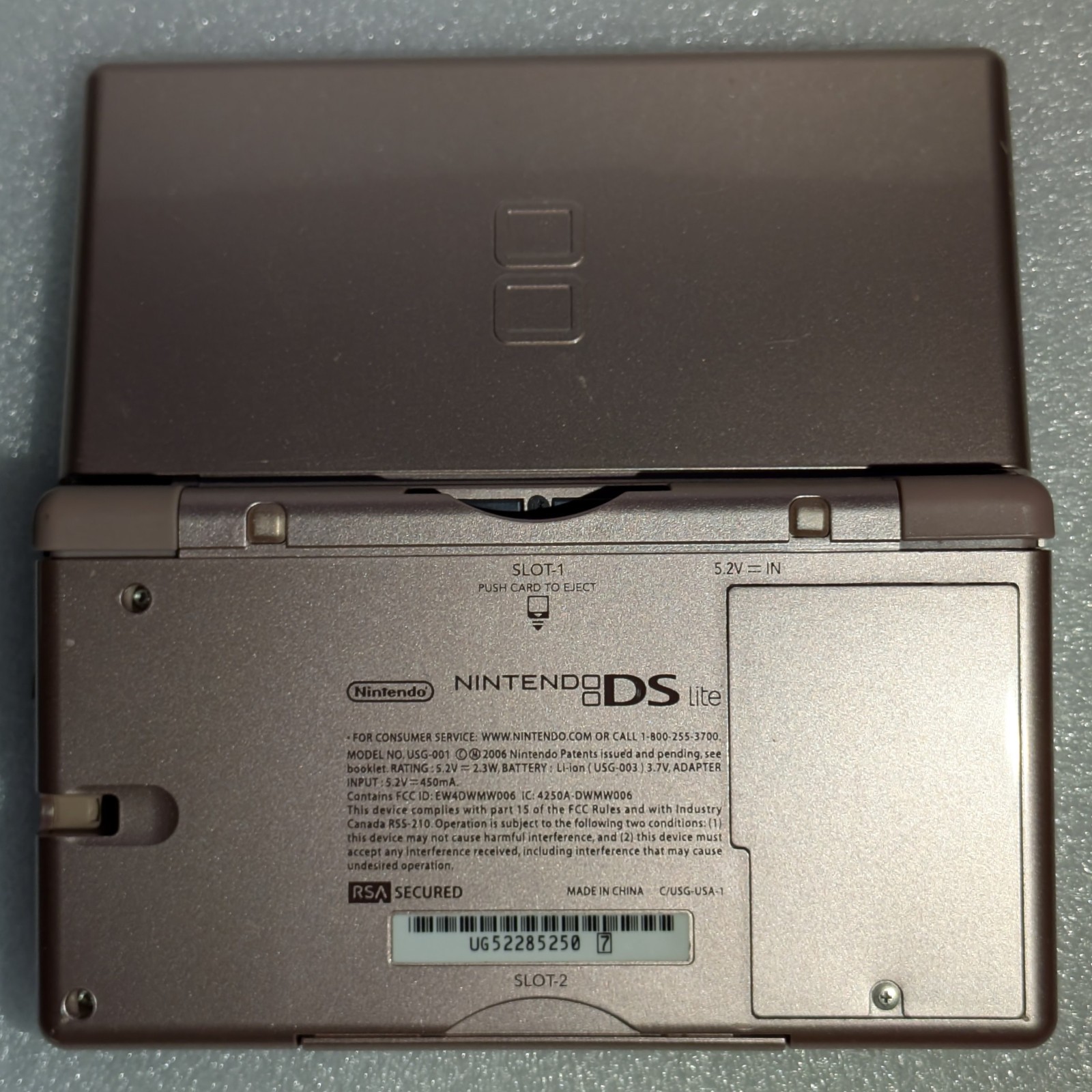 🎮🌸 Nintendo DS Lite Metallic Rose Console, Tested Working, Used (NDS)