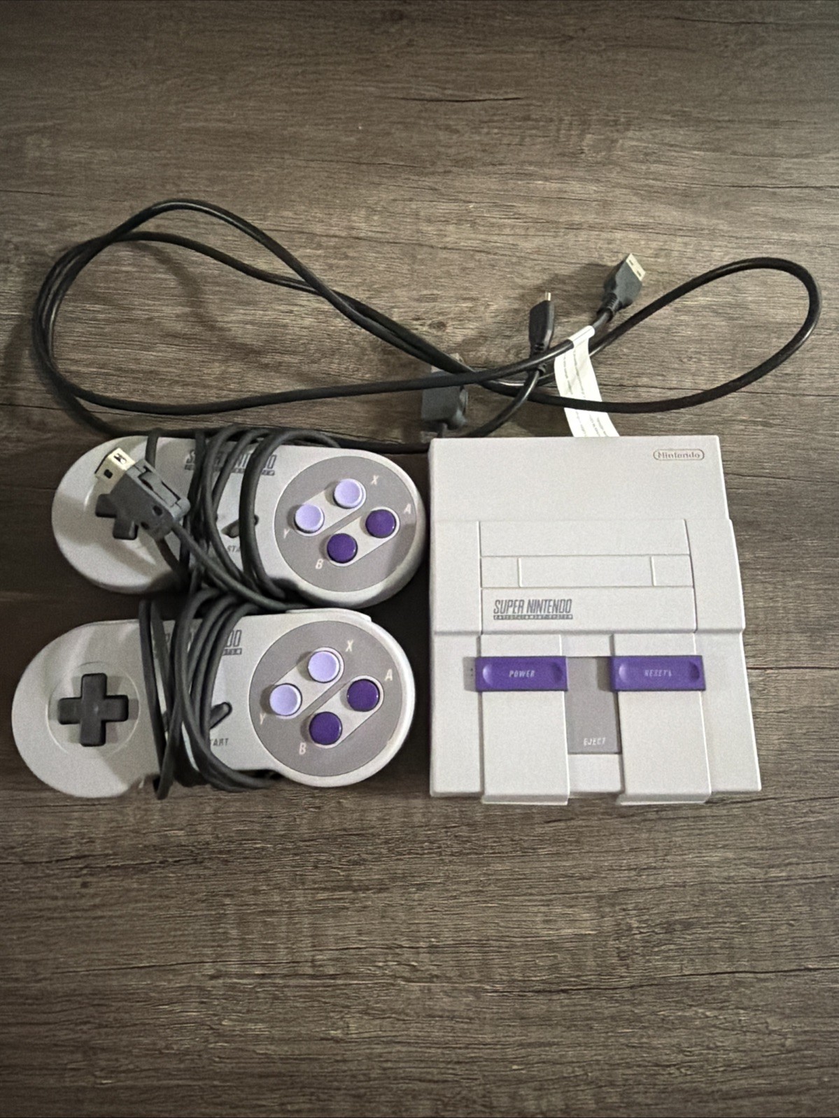 Nintendo SNES Mini Console CLV-201 Gray with 2 Controllers and Power Cord