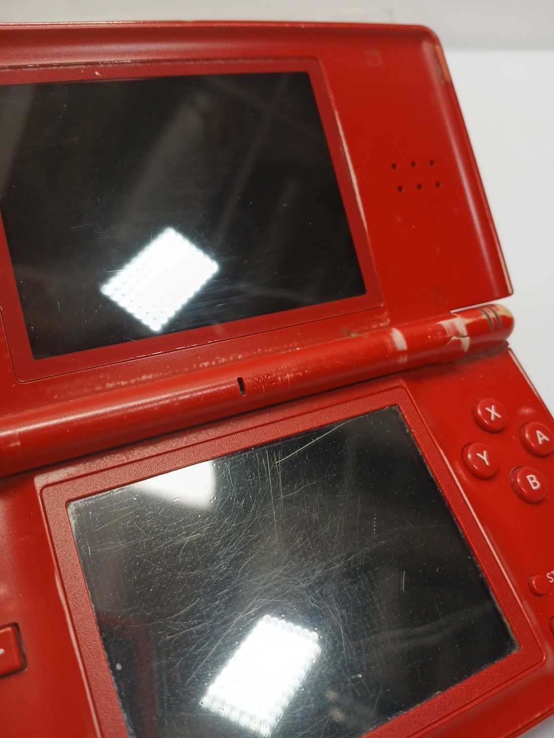 Nintendo DS Lite Red Mario Edition Console USG-001 FOR PARTS or REPAIR