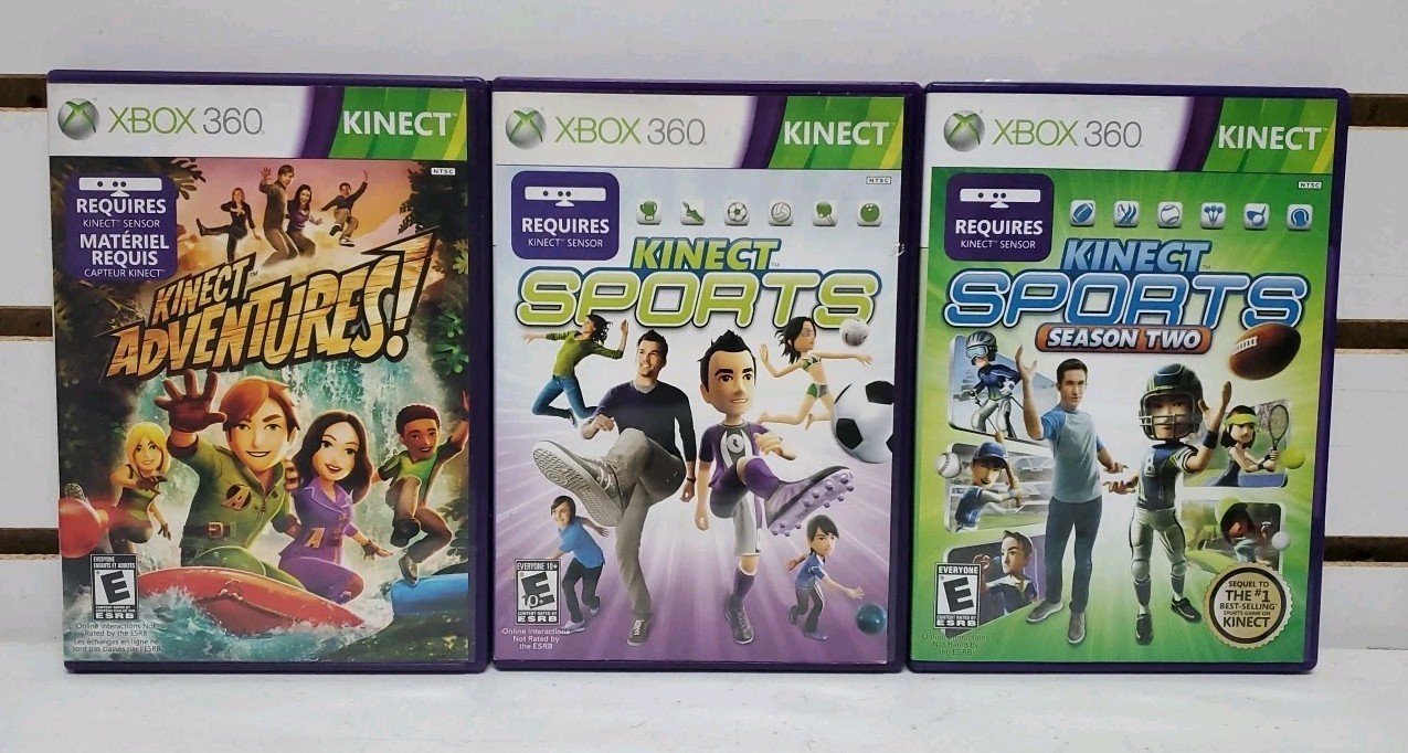 Xbox 360 Kinect Sensor Bar Bundle w/Games – Tested & Works – Lot #2 *READ*