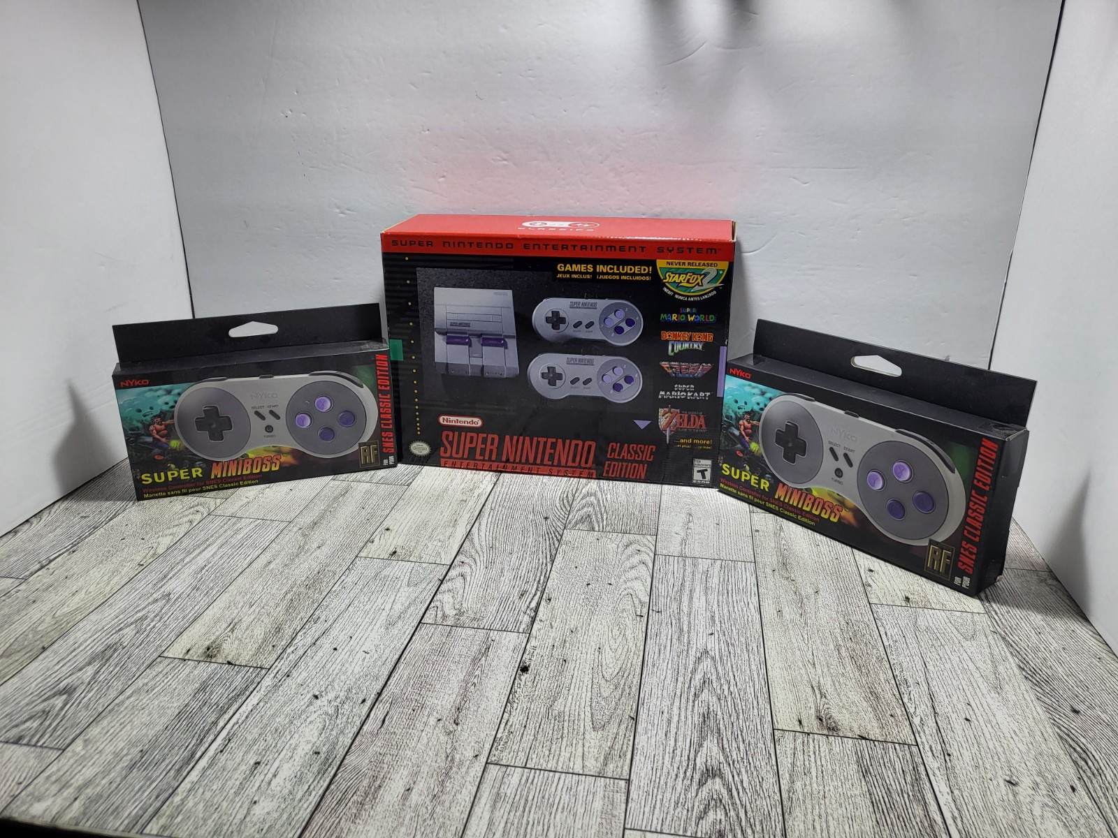 Nintendo Super NES Classic Edition Complete With Miniboss Wireless Controllers