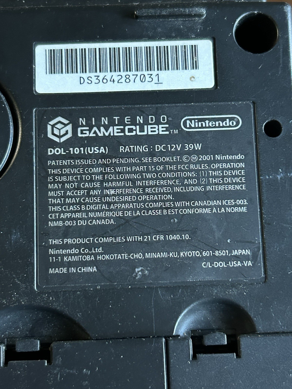 Nintendo Gamecube Console BLACK DOL-101 For Parts Only (doesn’t Read Discs)