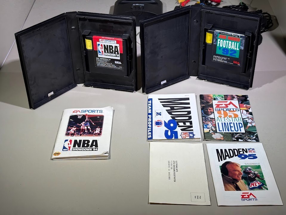 Sega Genesis Classic AtGames Bundle – Works Perfectly – NBA 94 & Madden 92
