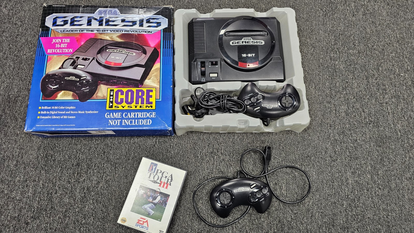 Sega Genesis “The Core System” Console with Box, Manual, 2 Controllers, Game
