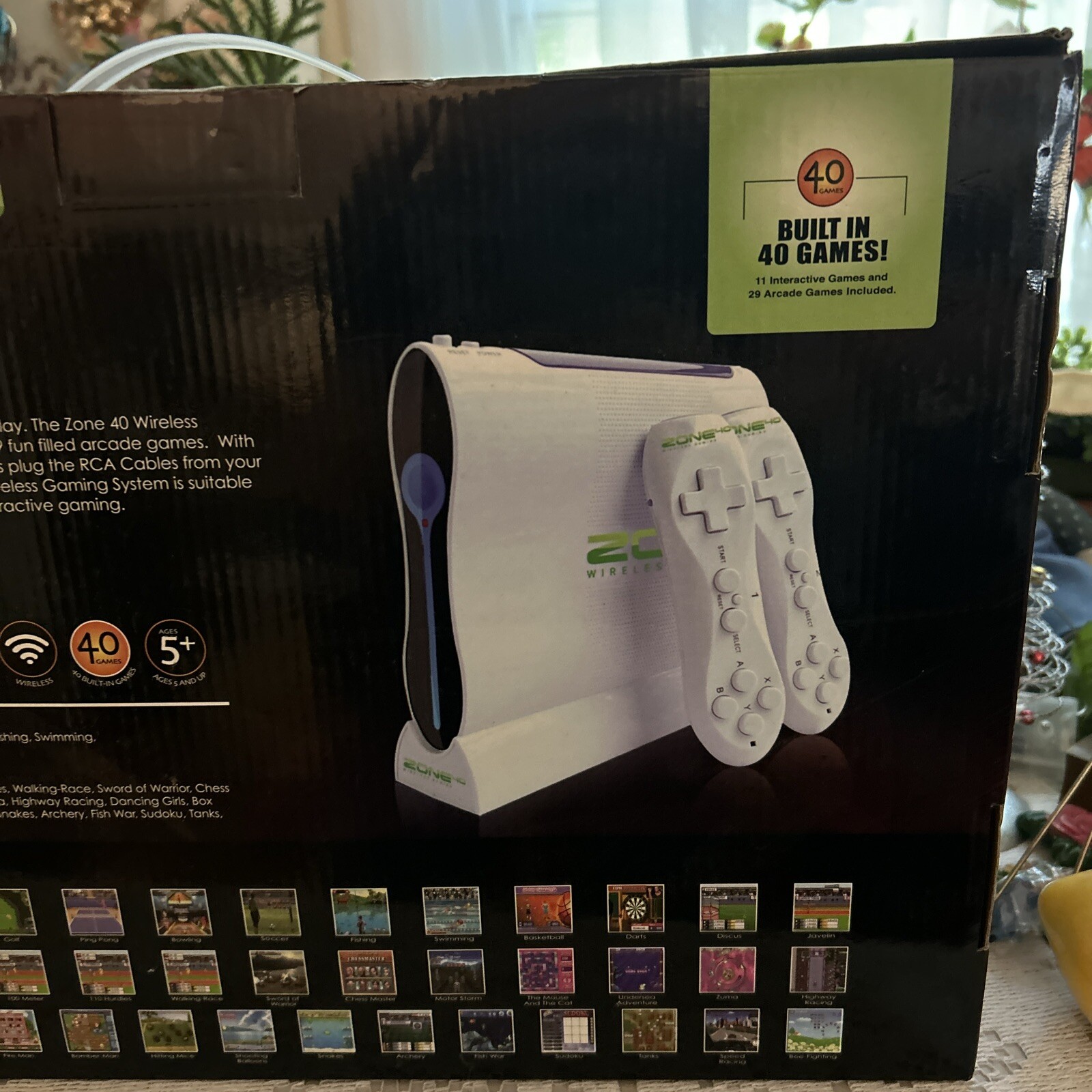 ZONE 40 WIRELESS GAMING Console With 2 Wireless Controllers 40 Plus Games