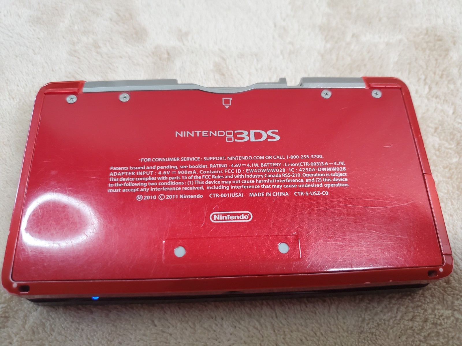 Nintendo 3DS Flame Red Handheld Console Bundle Animal Crossing New Leaf Charger