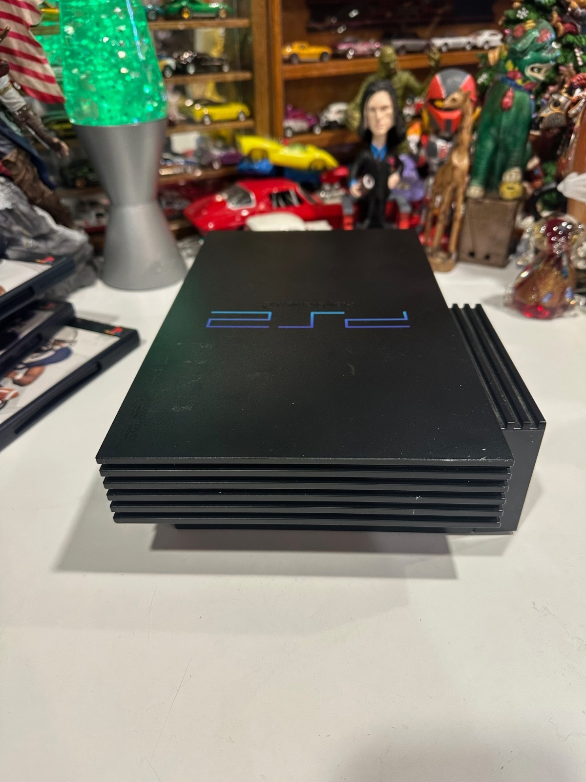 Sony PlayStation 2 Black Console Network Adaptor scph-39001 OEM Cords + 7 Games
