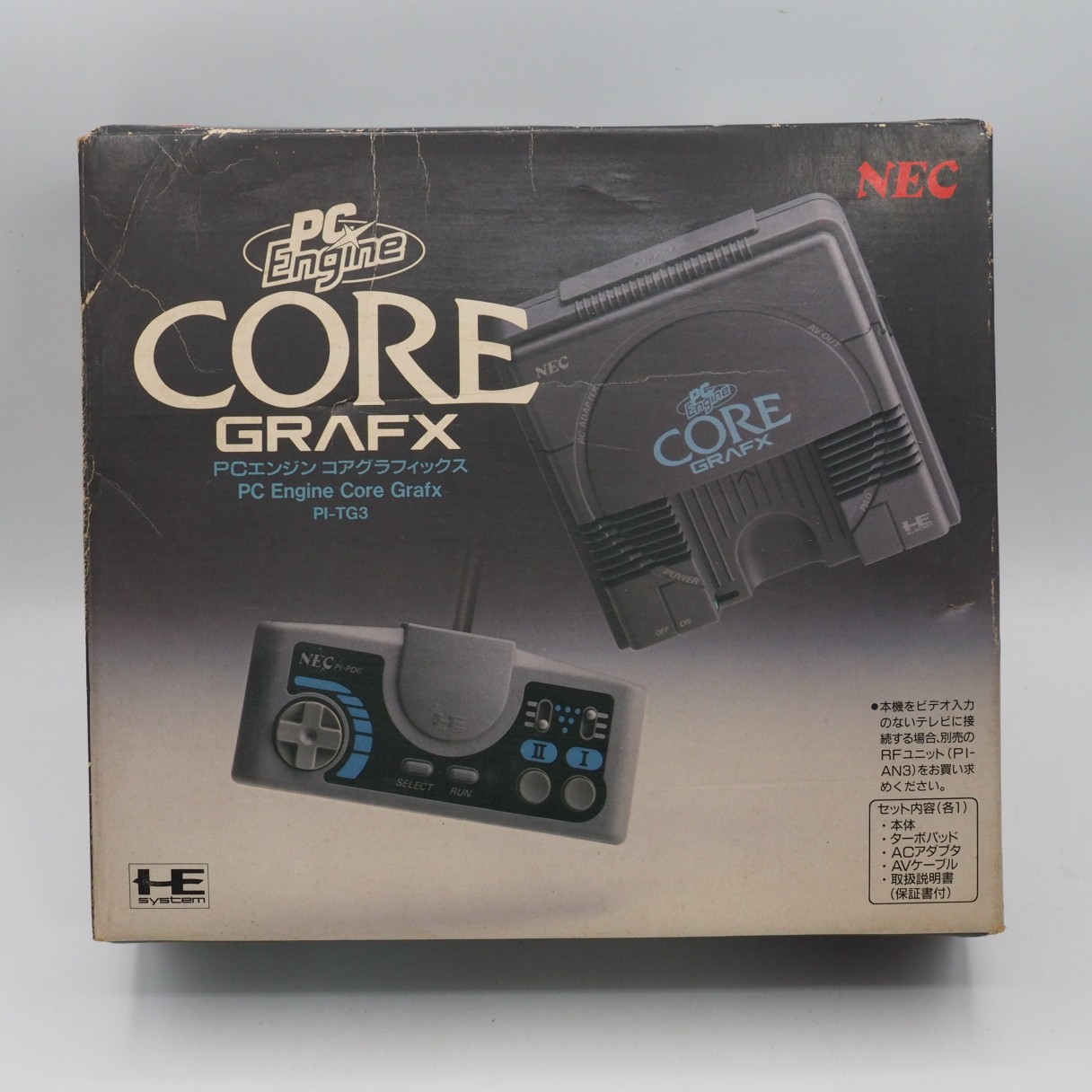 NEC PC Engine CORE GRAFX Console system PI-TG3 Boxed Tested Working 1989 HuCARD