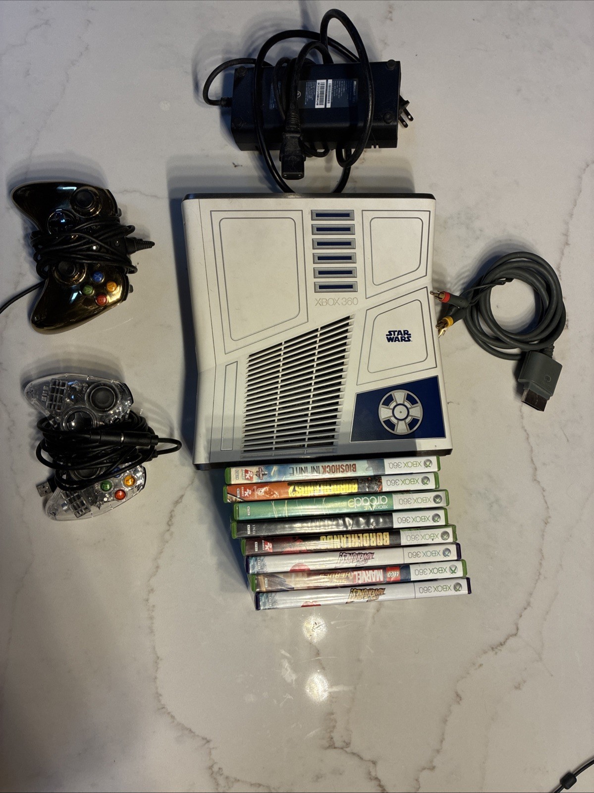 Microsoft Xbox 360 R2D2 Star Wars Limited Edition Console 320GB HD TESTED Works