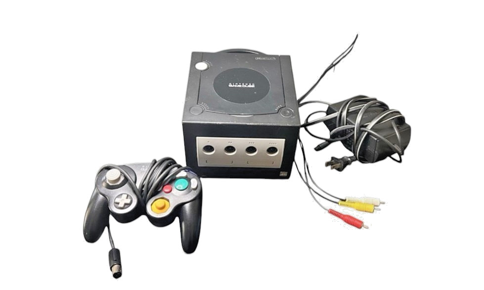 Nintendo GameCube Console Black DOL-101 OEM Controller Cables Bundle Tested