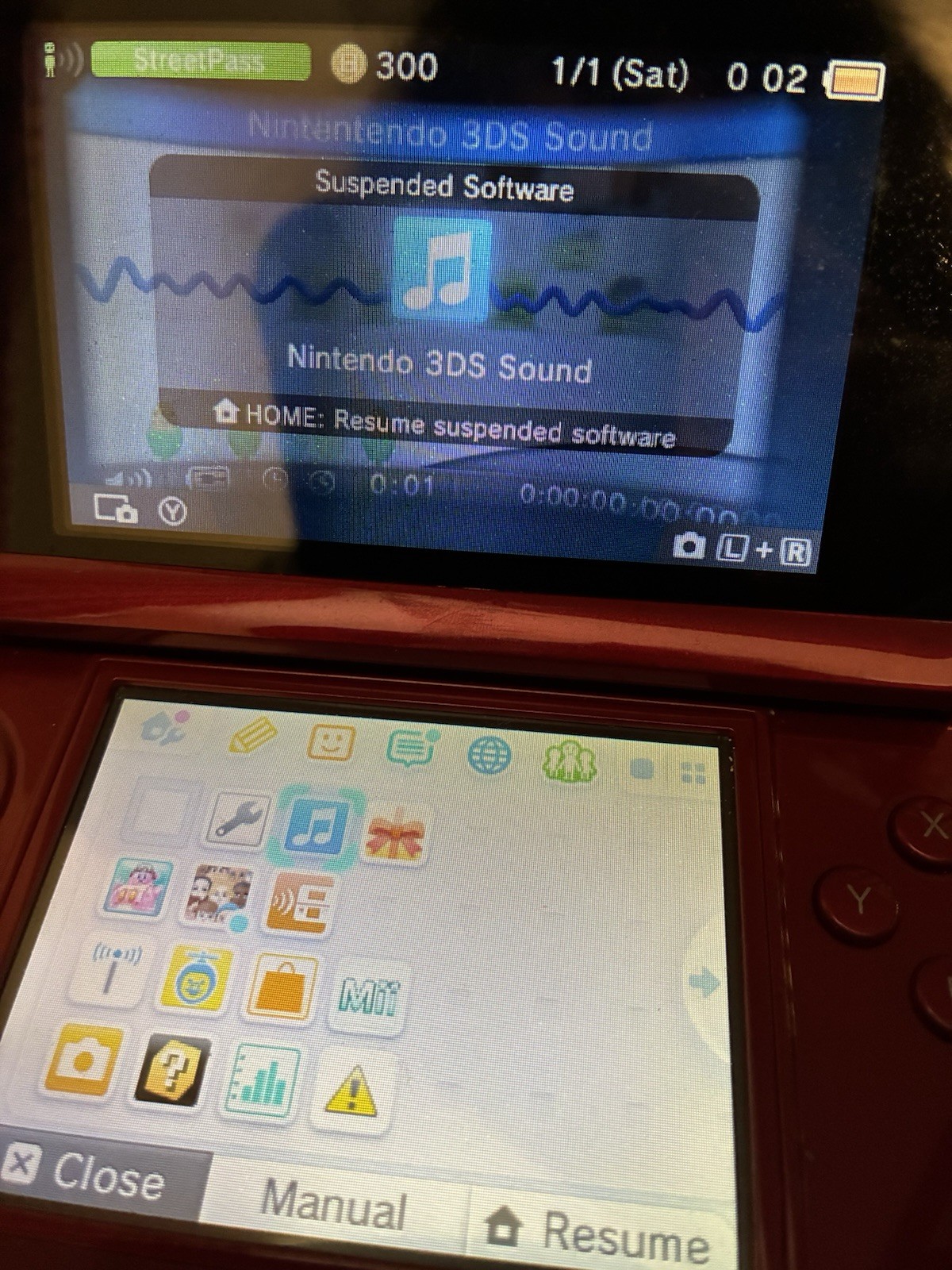 Nintendo 3DS Flame Red Handheld Console System Almost Complete w/Box TESTED work