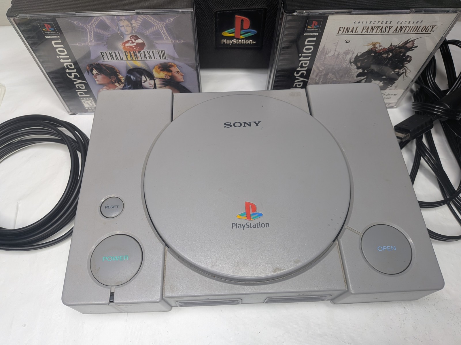 Vintage 1990s Sony PlayStation One PS1 w/Travel Bag cables controller & 2 games