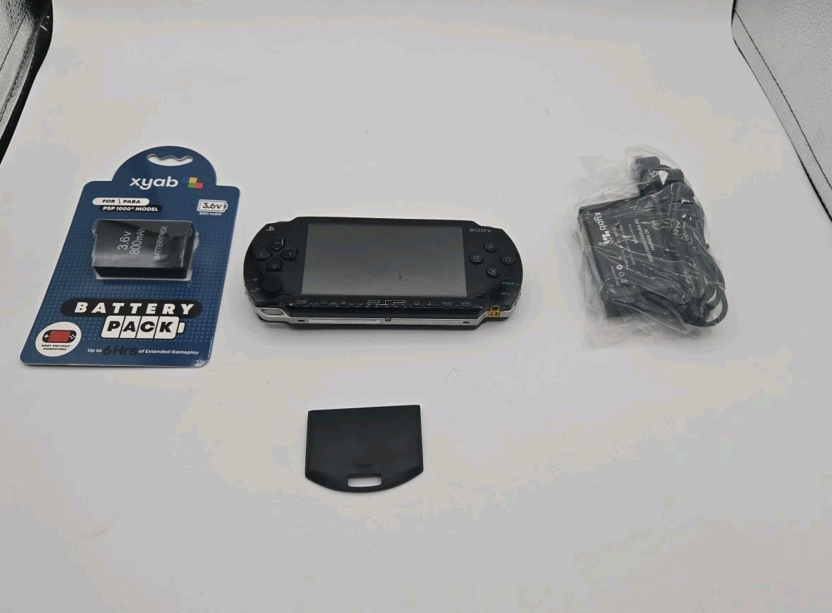 Sony PlayStation Portable PSP 1000 Black Console Tested Region Free No Umd Bundl