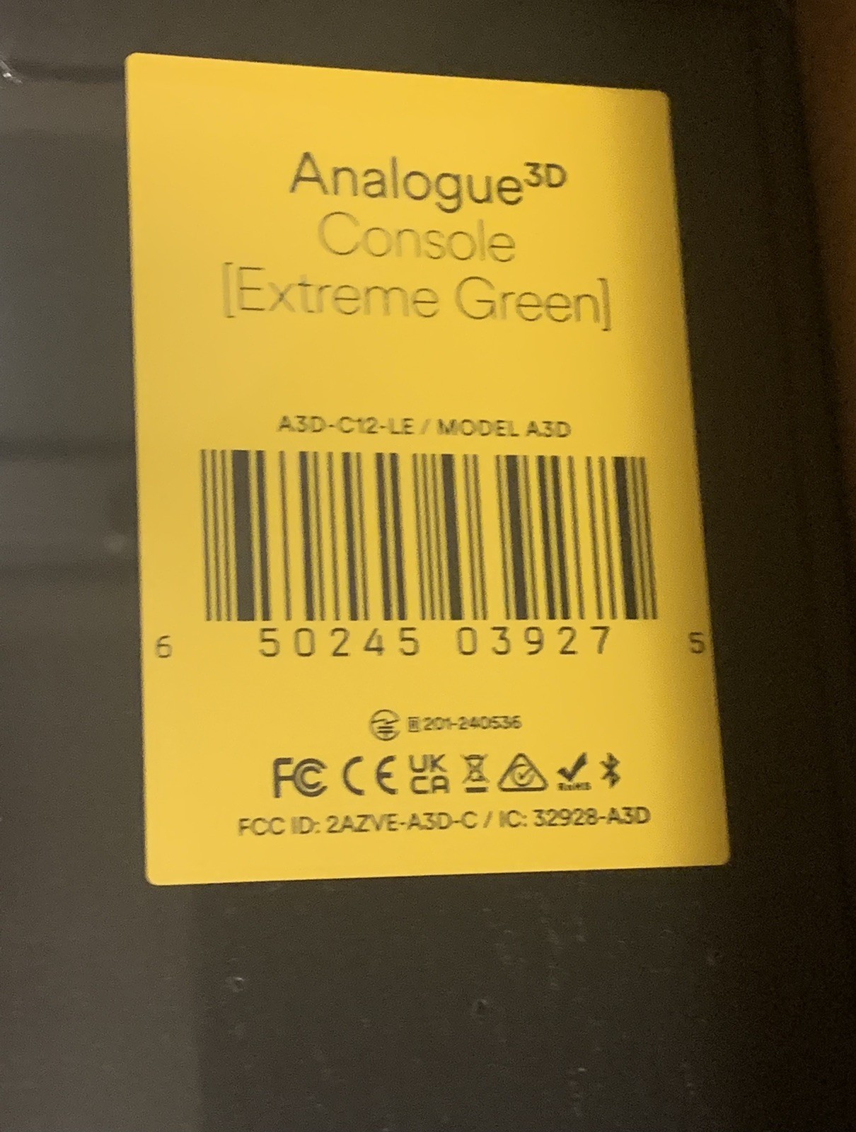 Analogue 3D Console Prototype Limited Edition Extreme Green Nintendo 64, N64