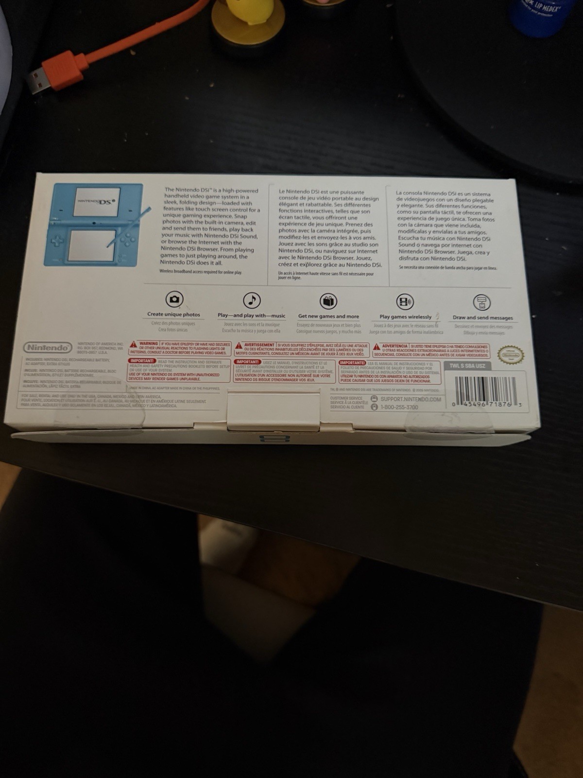 Nintendo DSi Blue Handheld Console Built-In Camera Wi-Fi Wireless Play w/ Box
