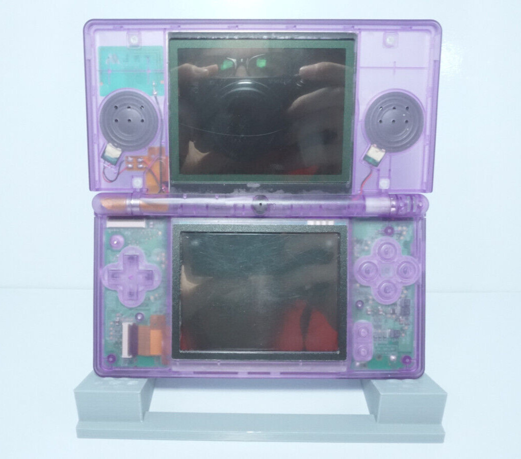 Nintendo DS Lite Transparent Clear Atomic Purple Handheld System with Charger