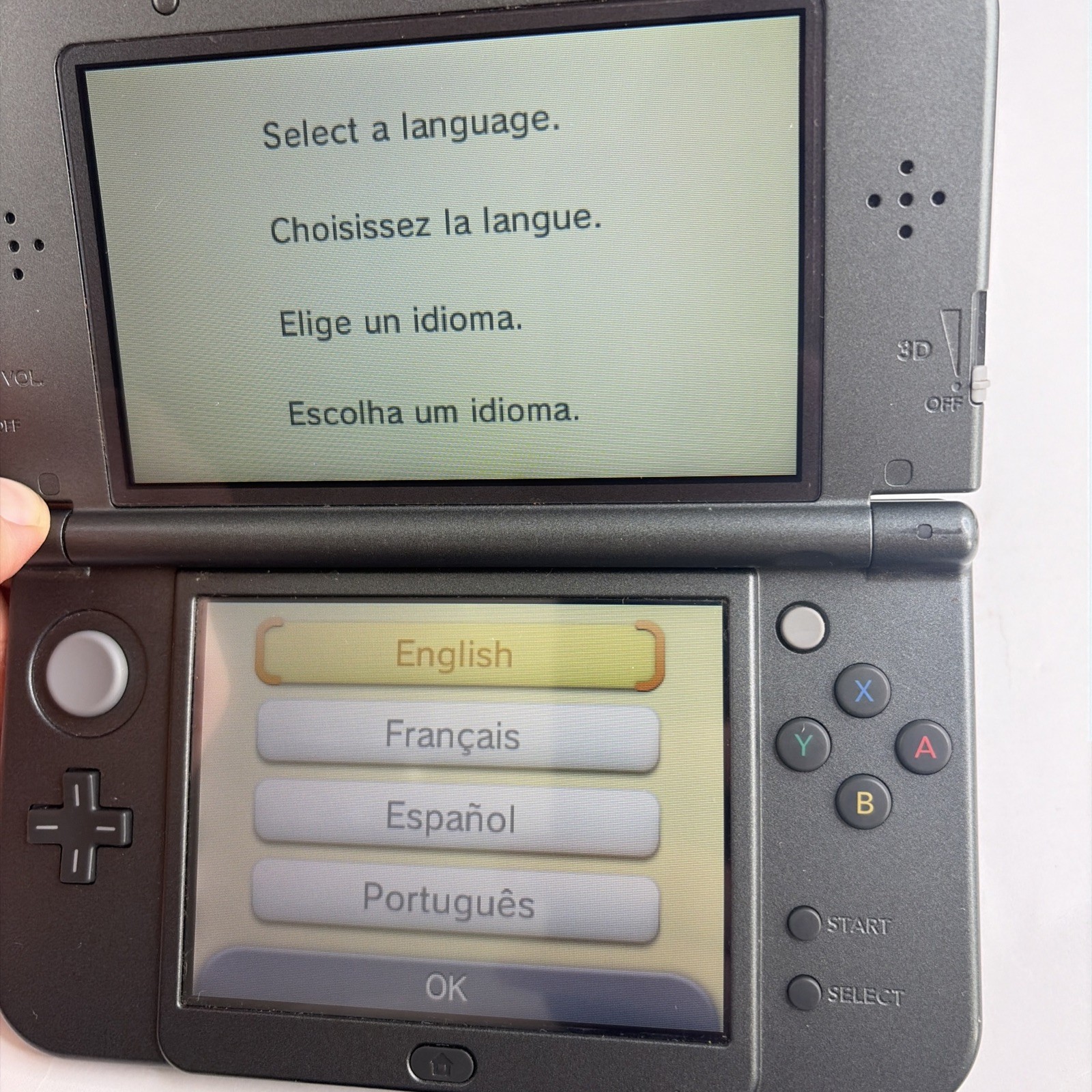 New Nintendo 3DS XL Gray Black Console, Top IPS Charger Stylus US Version