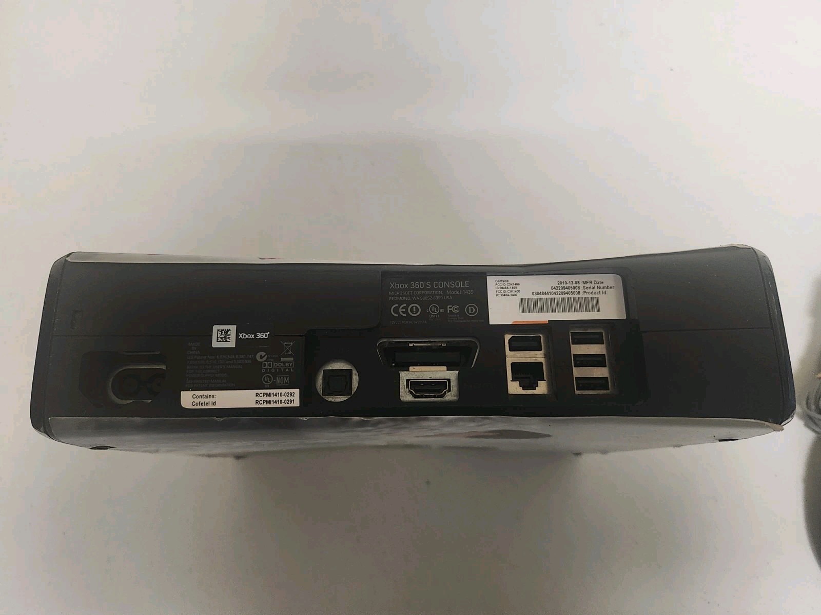 Microsoft Xbox 360 S – Model 1439 – FOR PARTS/REPAIR – Ronaldo/Messi Skin