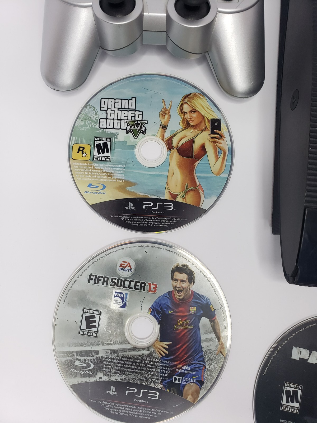 PlayStation 3 Super Slim Bundle 250GB Controllers 3 Games Read Description