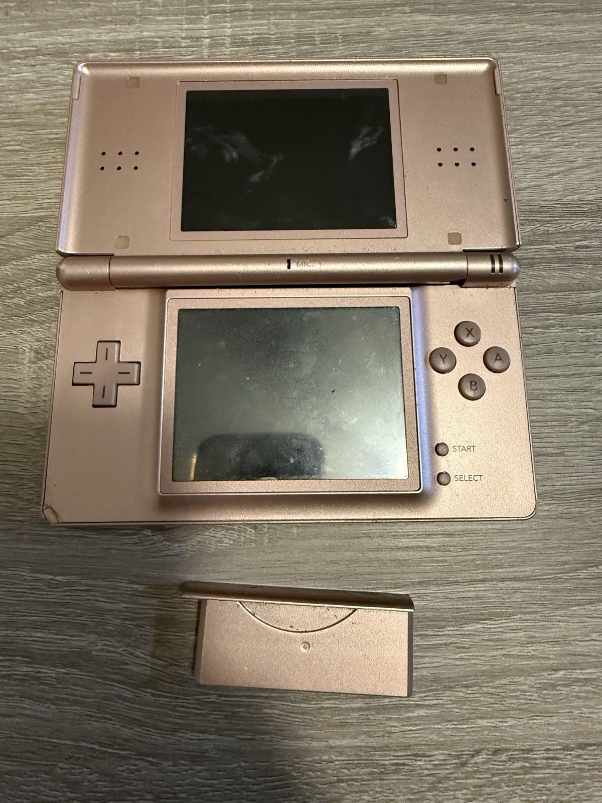 Nintendo DS Light Metallic Rose Pink Broken Top Screen AS-IS for Parts/Repair
