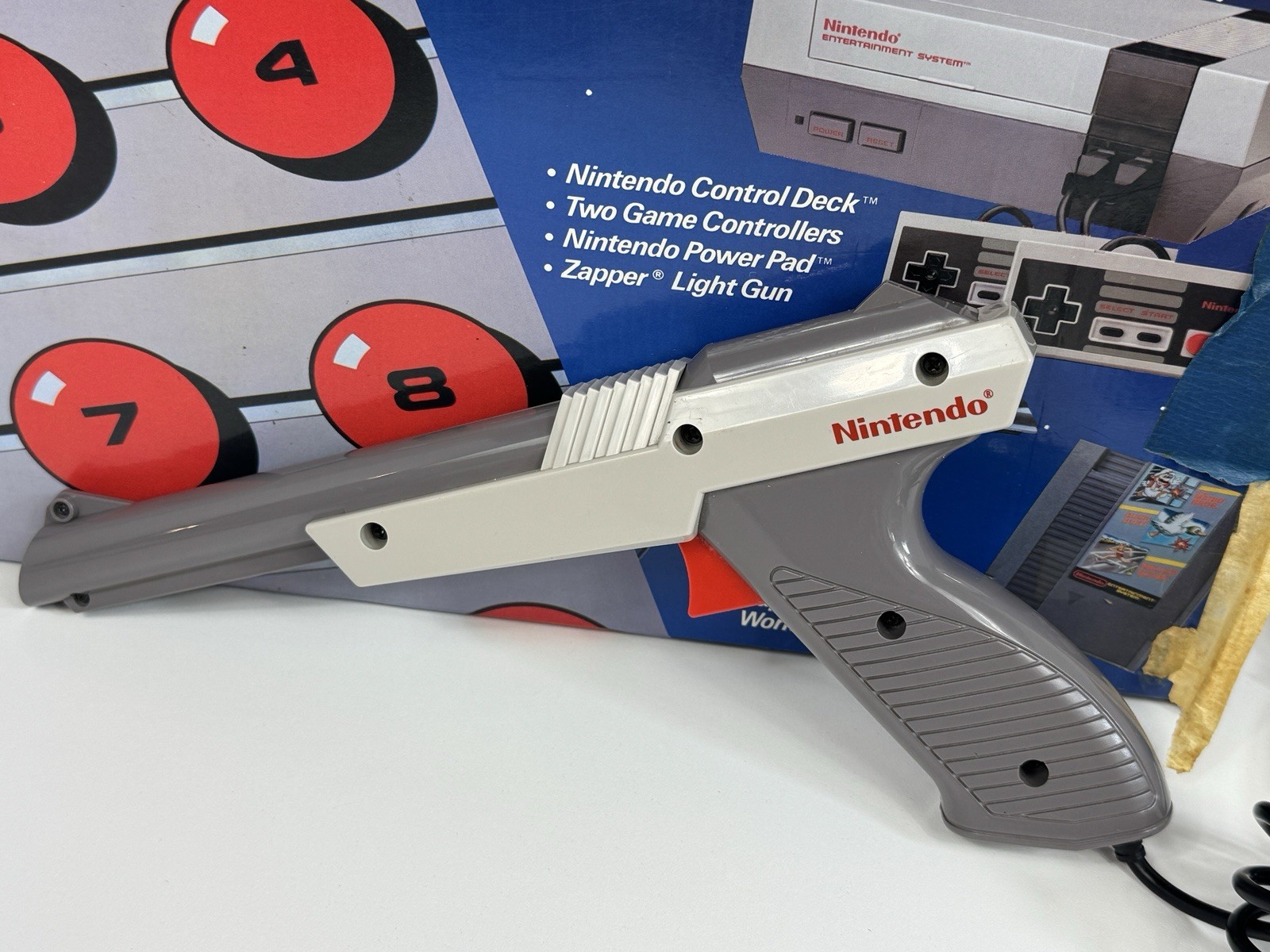 Nintendo NES Power Set Box Console Zapper Foam Inserts Tested No Power Pad