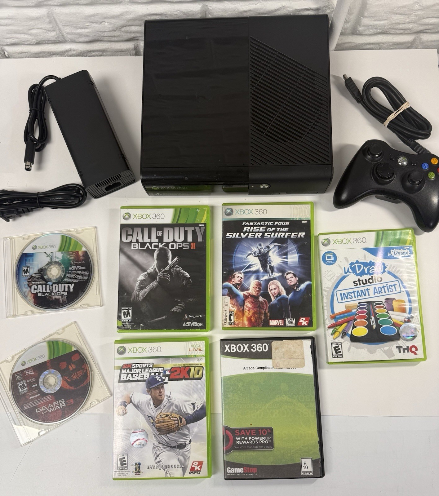 Xbox 360 Console E 10GB System 7 Games Lot BLACK OPS – TESTED & CLEANED