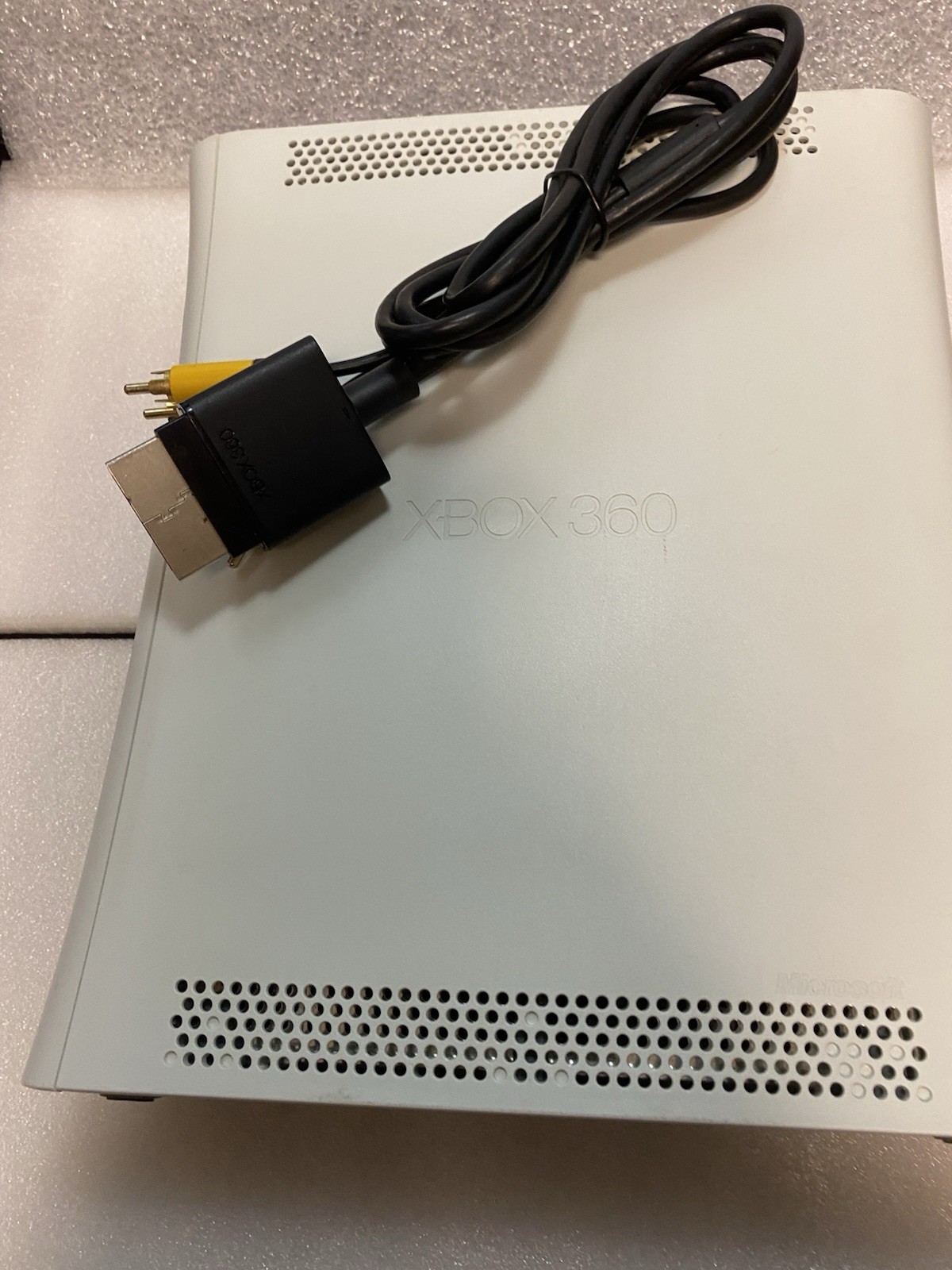 Microsoft Xbox 360 Console + Audio/Video Cord Included – Untested Power – Clean