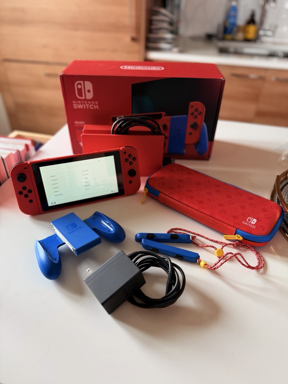 Nintendo Switch Mario Red & Blue Limited Edition Console In Original Box