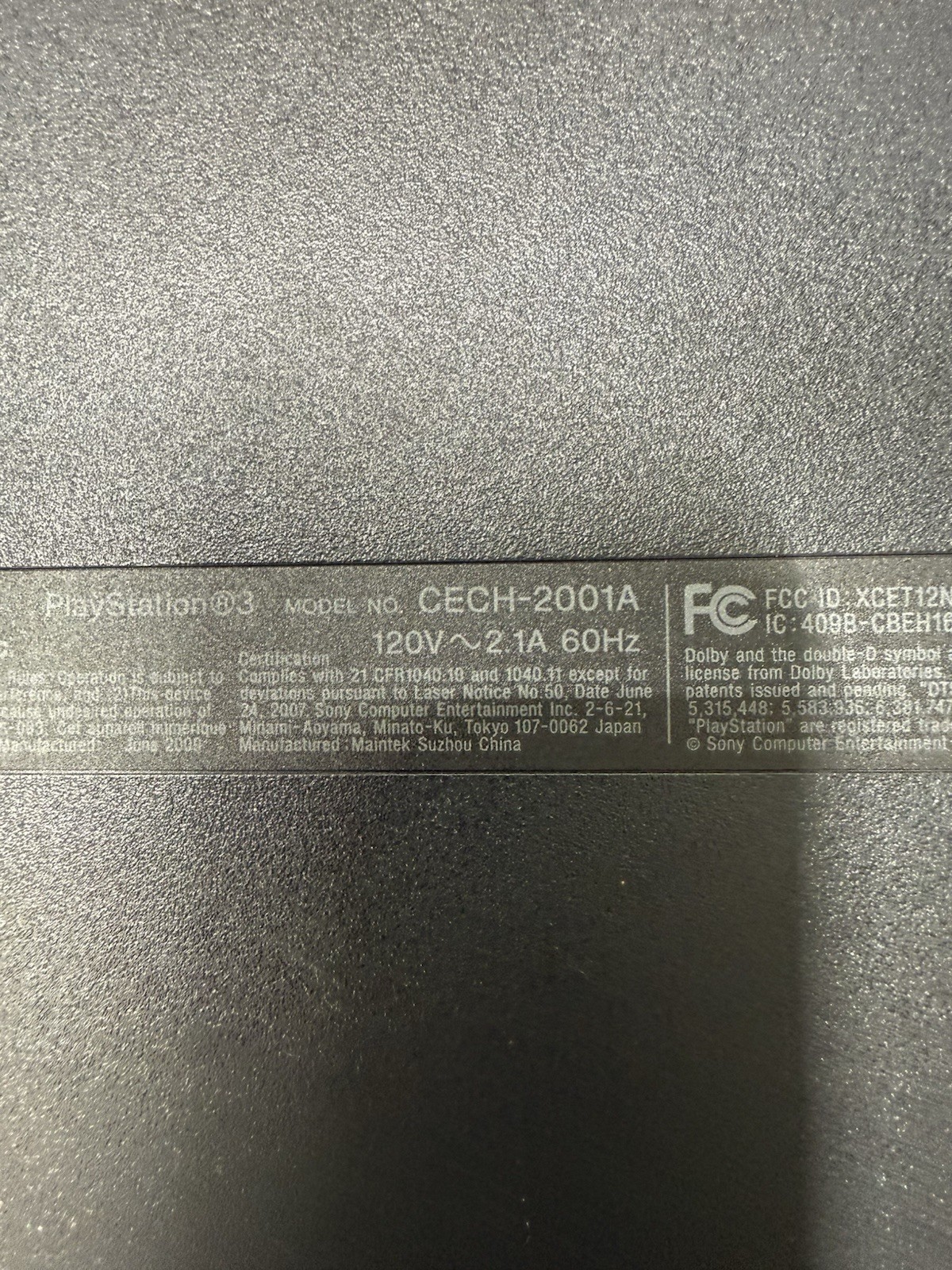 Sony PlayStation 3 Slim Console – Black; CECH-2001A