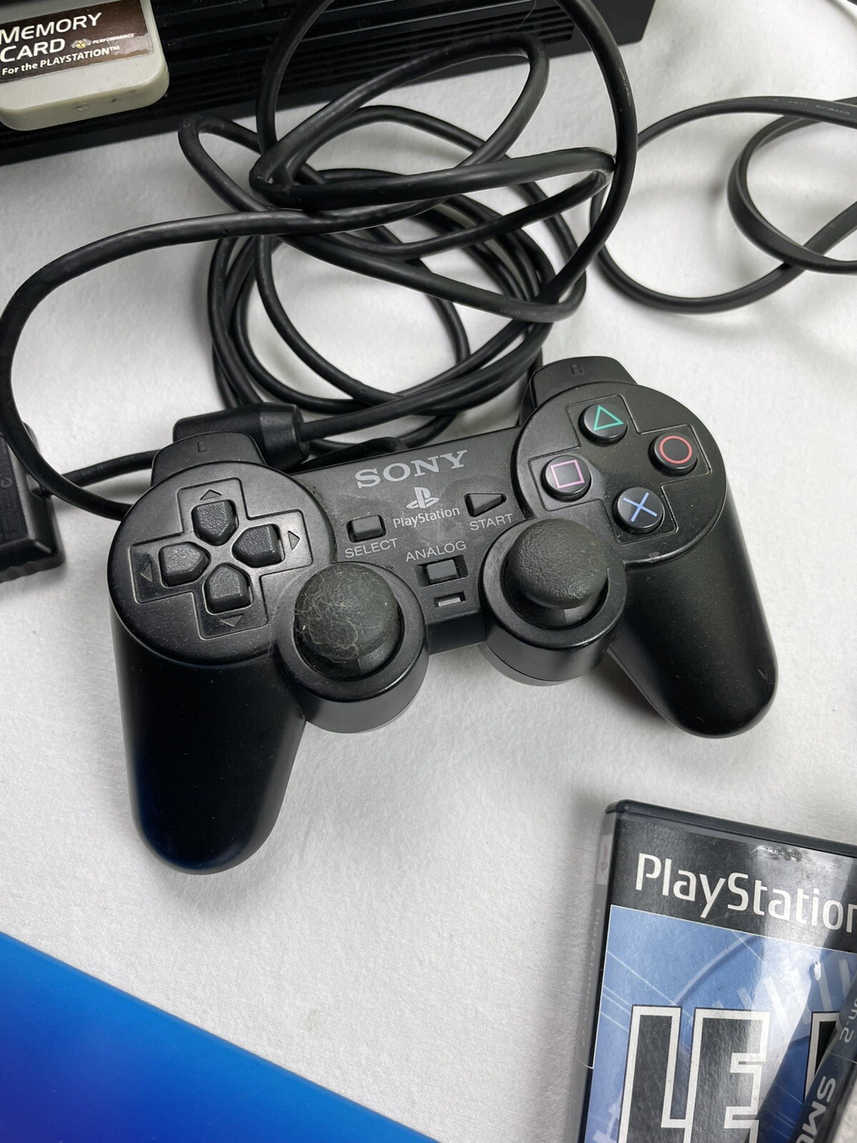 Sony PlayStation 2 Console Bundle Fat System Games Controller Stand Black Tested