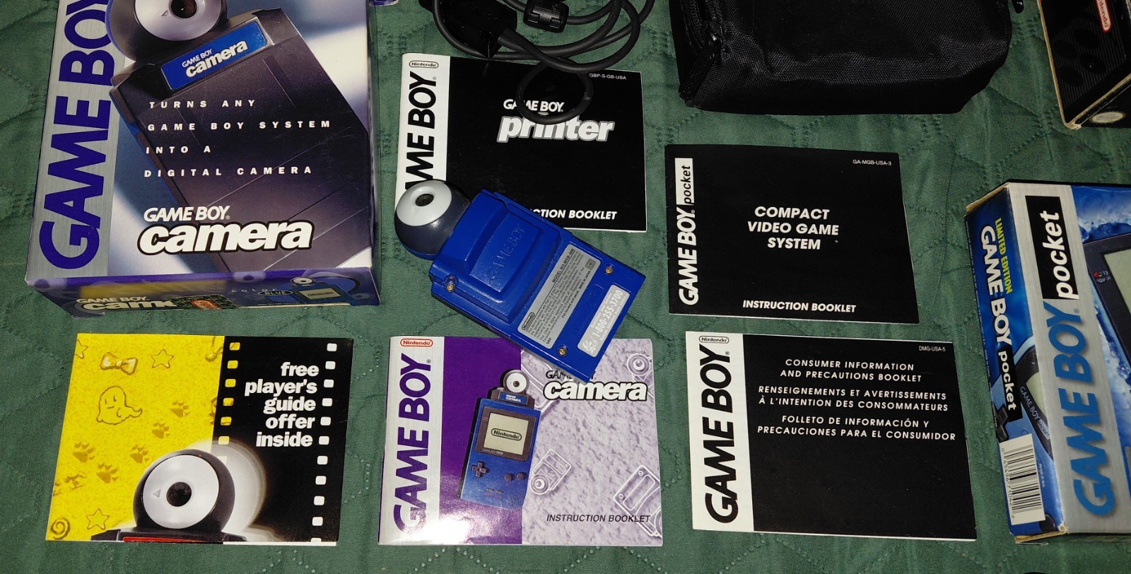 Gameboy Ice Blue Game System With Tons Of Extras And Games