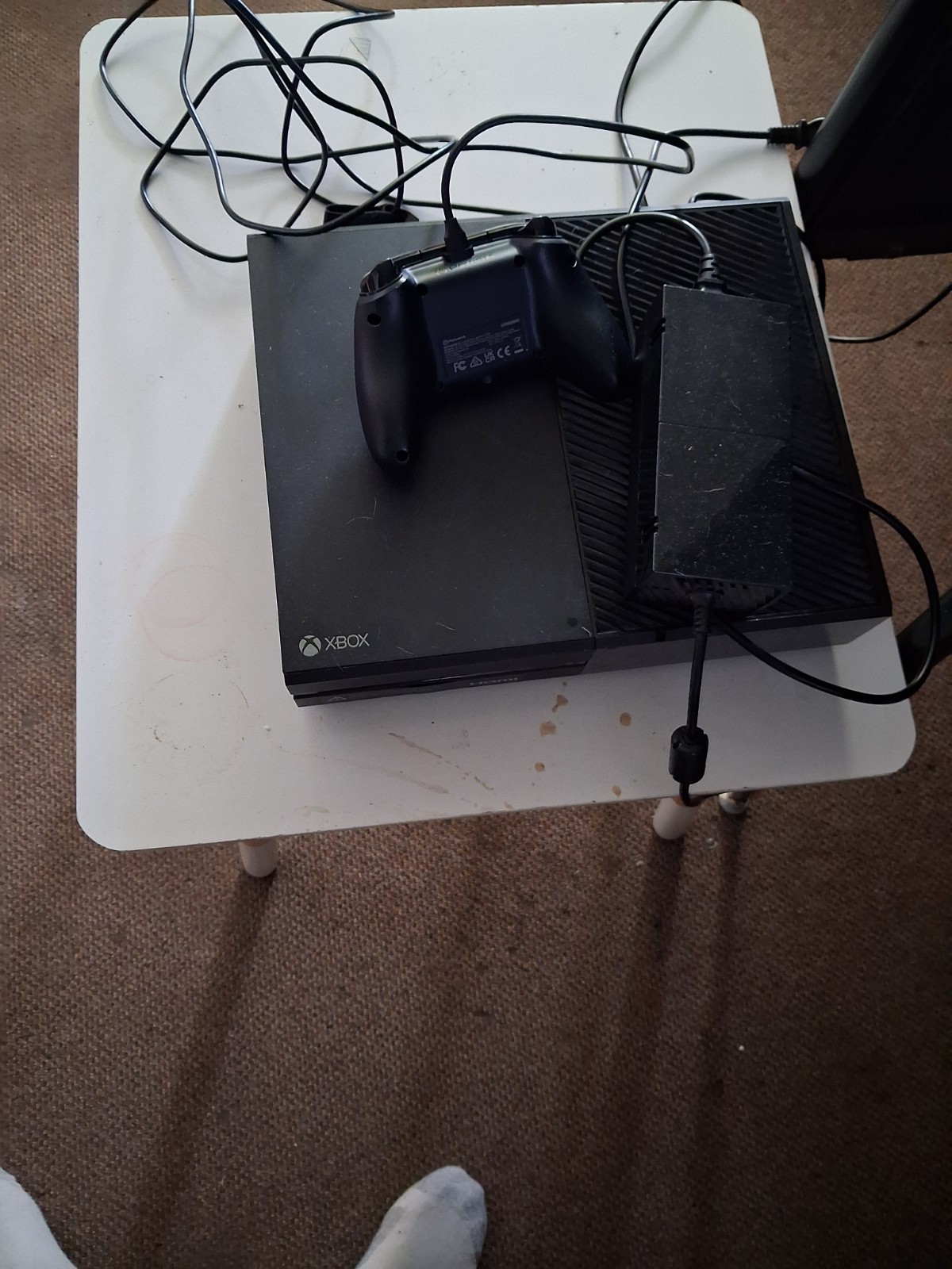 Microsoft Xbox One Black Console, 4 Controllers Charge Port Kinect Sensor- Works