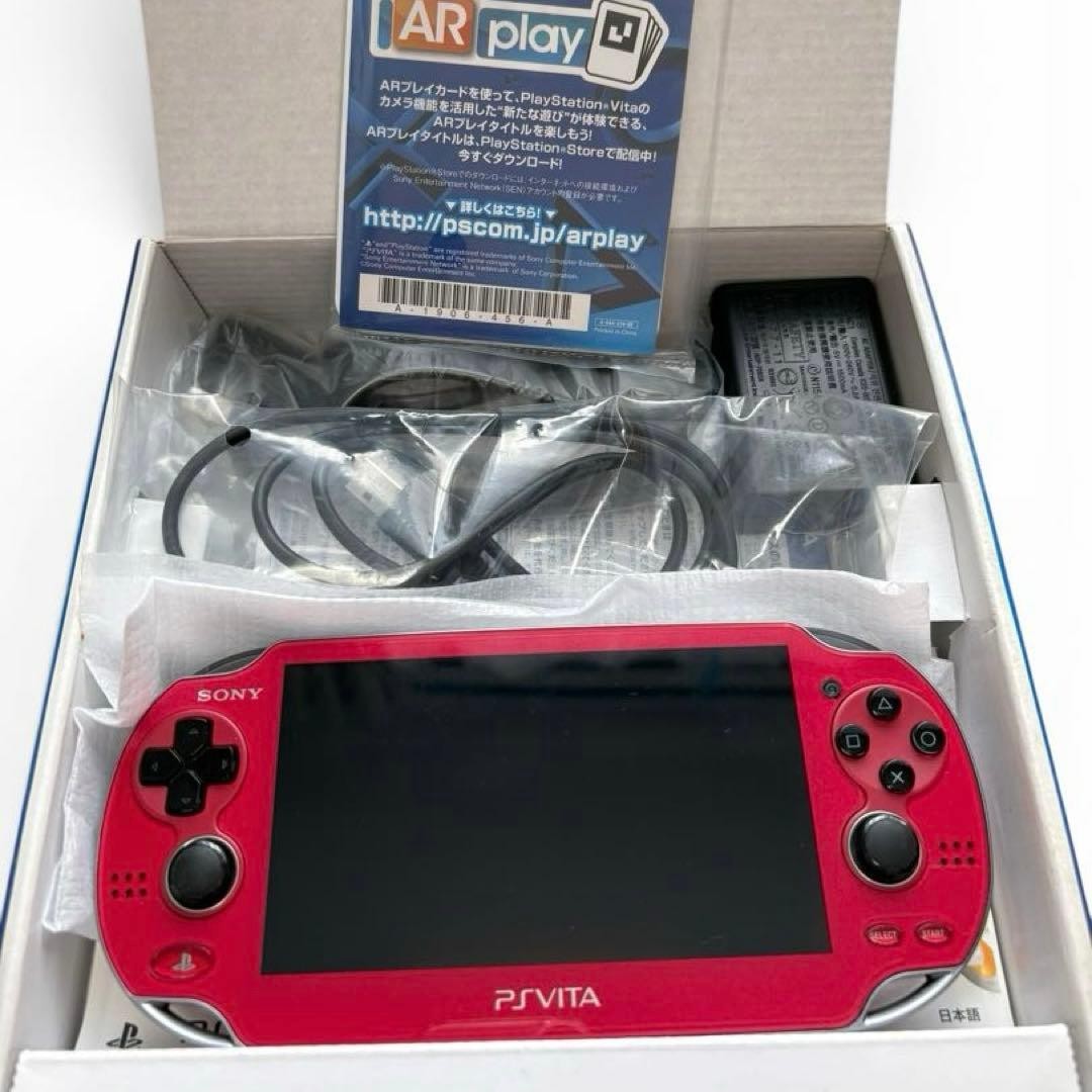SONY PS Vita Console PCH-1000 WiFi Model Cosmic Red with Box Tested