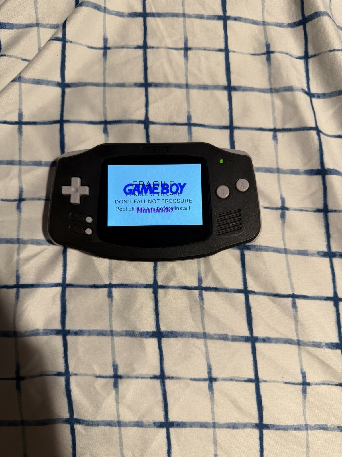 Black Game Boy Advance GBA IPS V5 USB-C Rechargeable Battery Brand New