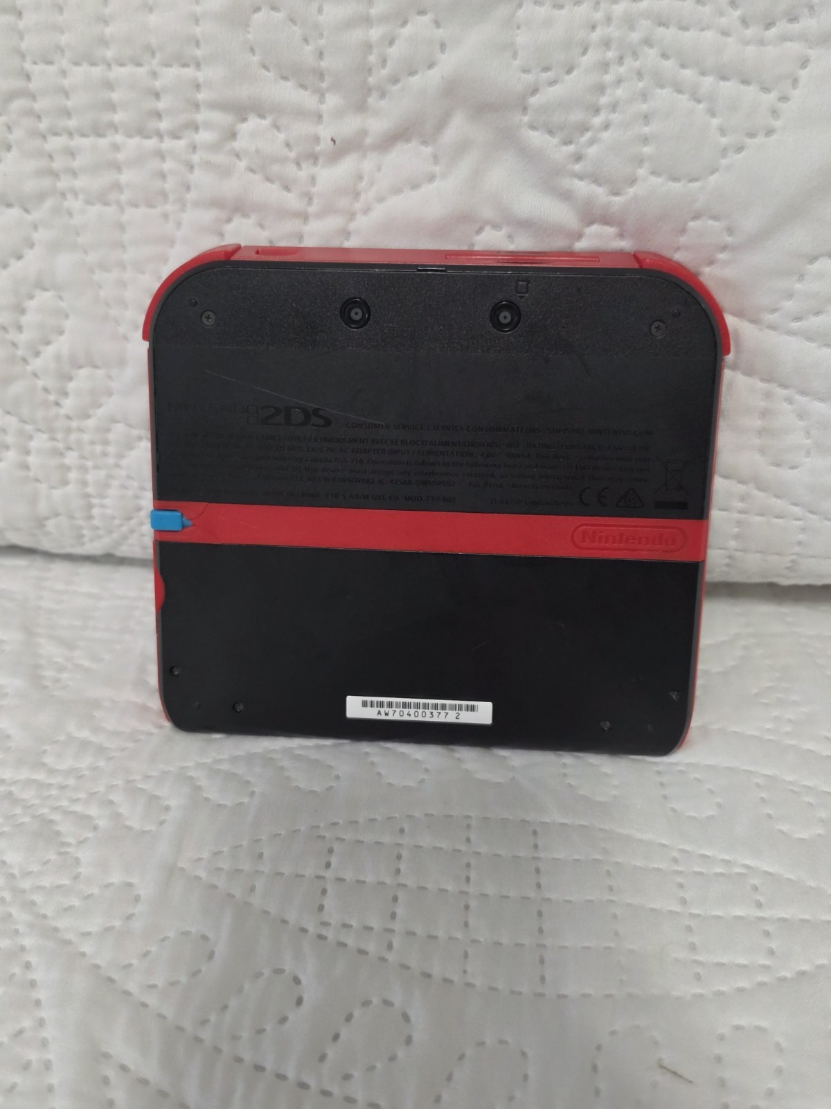 Nintendo 2DS Tested/Working Launch Edition Crimson Red System W/ Sd No Charger
