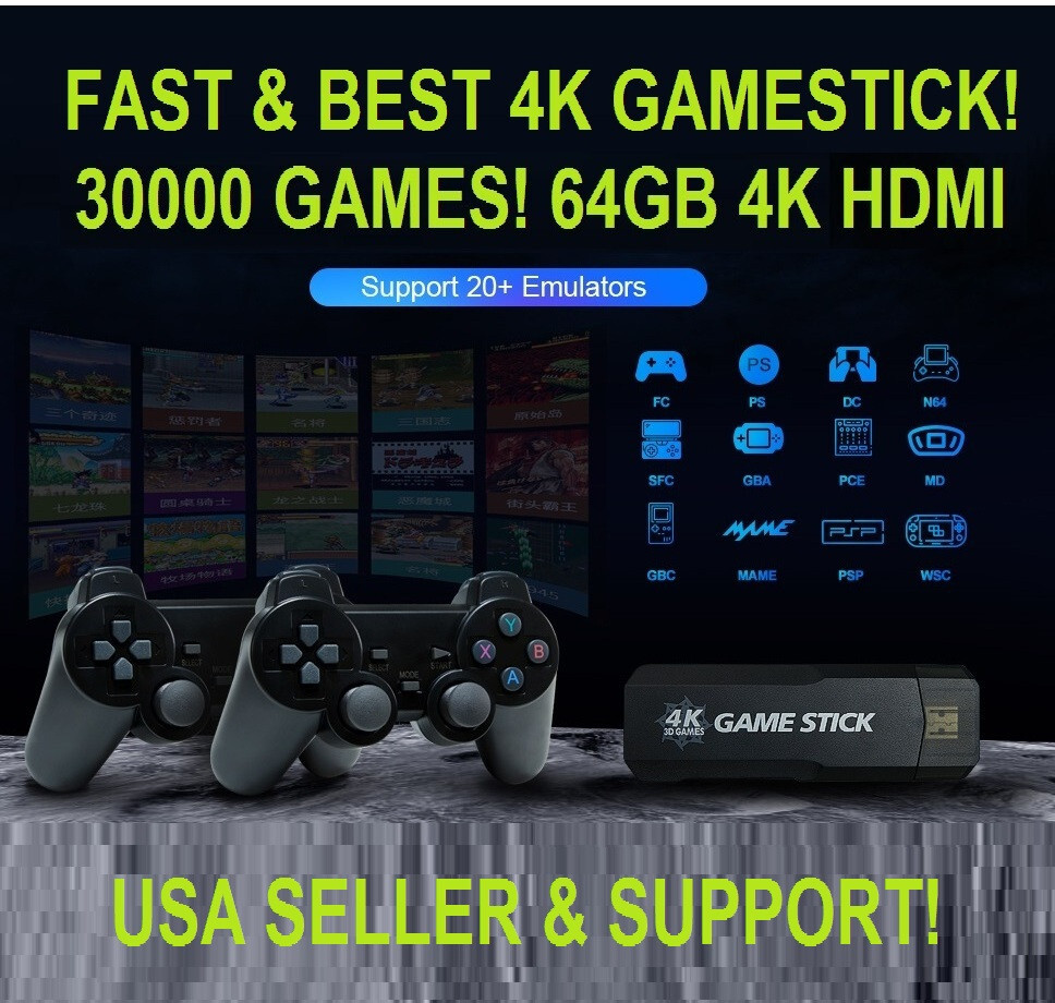 🕹🕹️ Retro GD10 30000+ Games 4K HDMI Plug/Play 2 Wireless Gamepads 64GB 🕹️🕹️