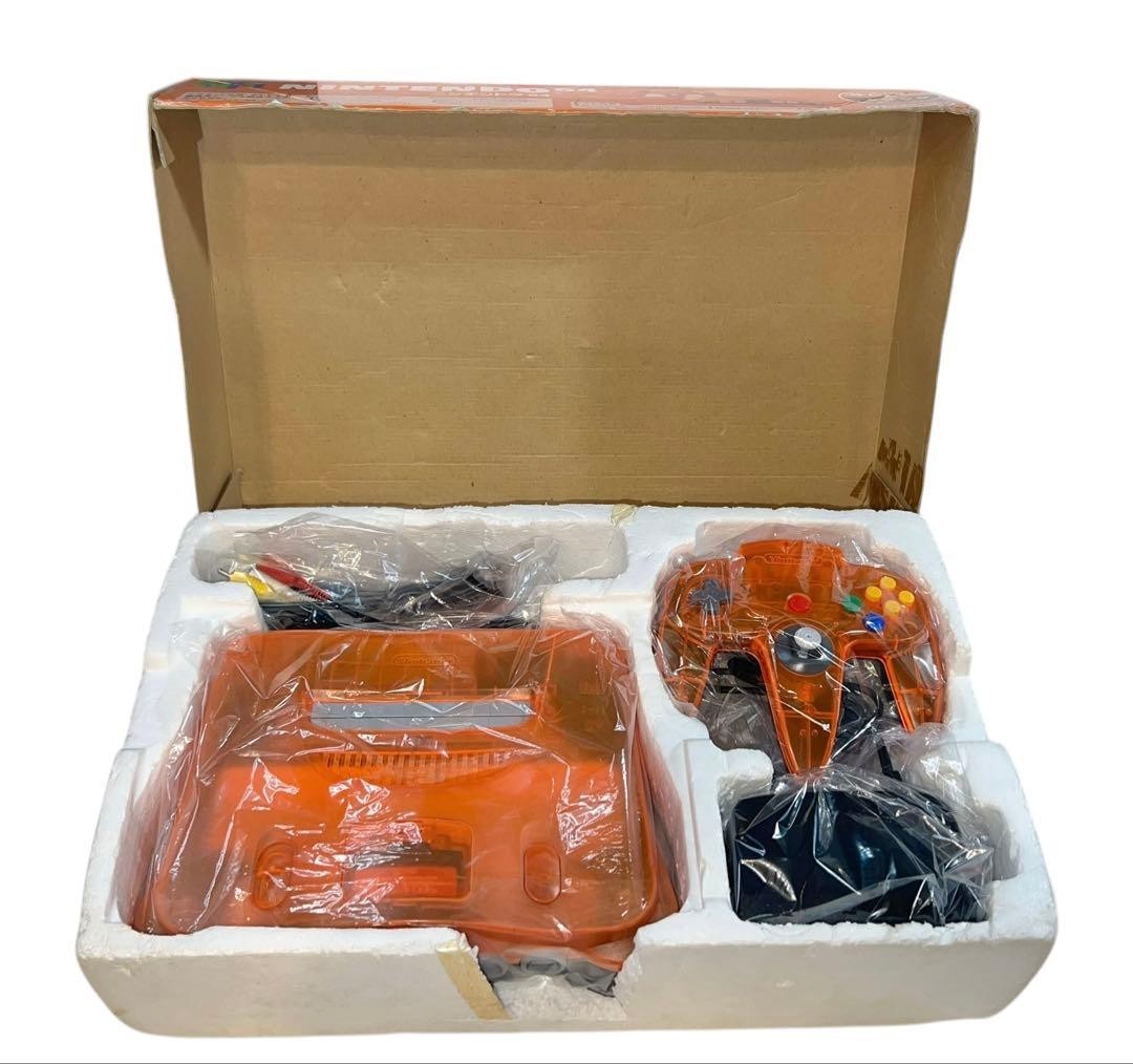 Nintendo 64 N64 Console Japan NTSC-J Clear Orange & Clear Black Tested Working