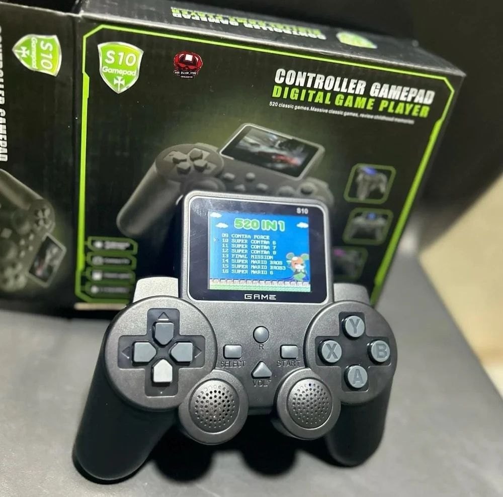 S10 MINI VIDEO GAME CONSOLE – 520 GAMES, DUAL CONTROLLER, AV OUTPUT