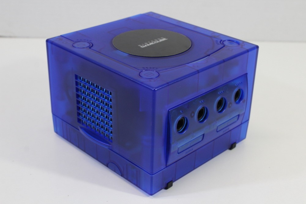 Nintendo Gamecube Console Clear Dark Blue AC S-Video to HDMI NTSC-U/C DOL-001 GC